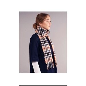 Lochcarron Scotland Lambswool Scarf Thompson Camel Tartan Plaid NWT